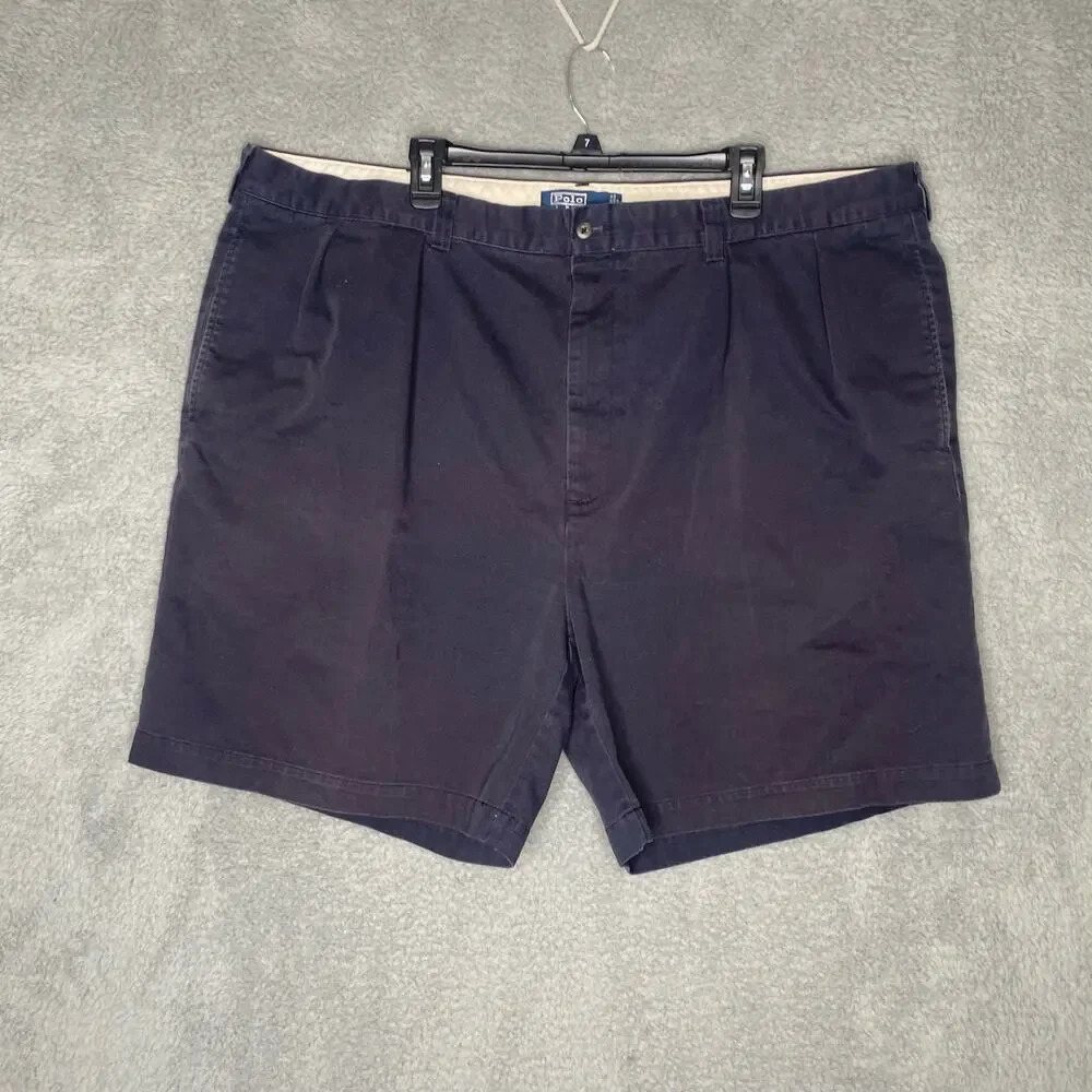 Polo by Ralph Lauren mens navy blue Tyler short pleated chino golf comfort 48